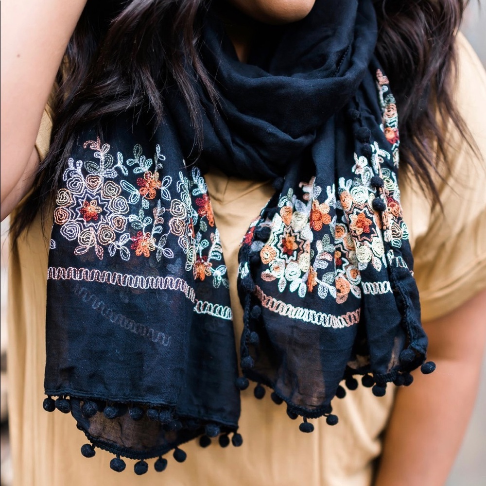 Adorned And Delighted Embroidered Scarf - Picture 4 of 5